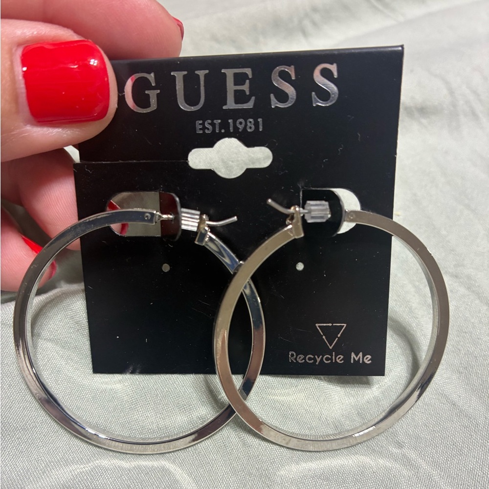 Guess Silver Hoop Earrings
